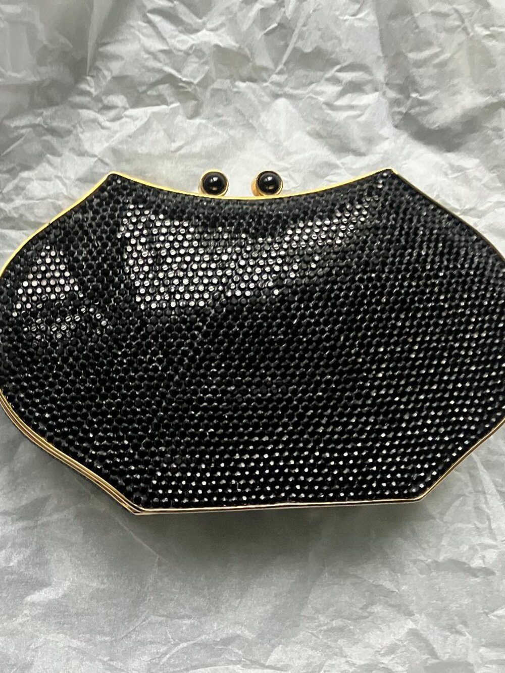 Judith Leiber Black Crystal Shoulder Bag